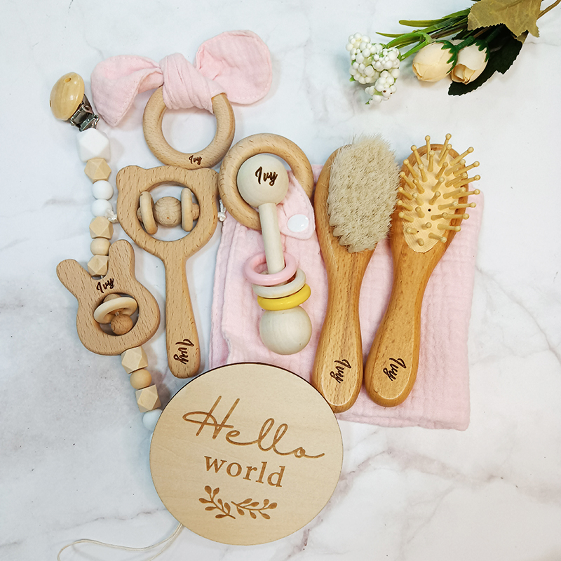 Baby Rattle Toy Set - 8 pezzi nome personalizzato neonato giocattolo